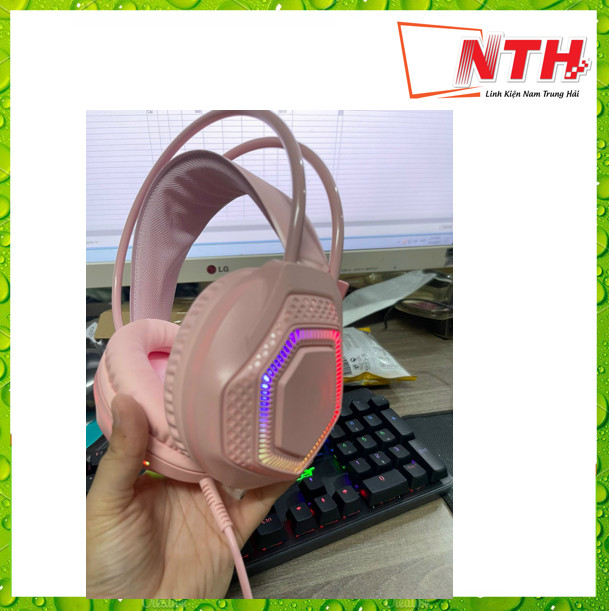 Tai nghe hồng led -NTH