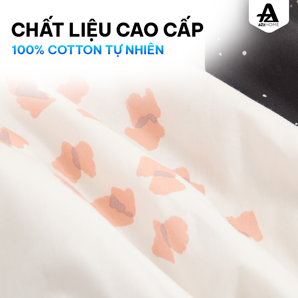 Bộ Ga Trải Giường 5 Món Round Spots Mềm Mại 100% Cotton Tự Nhiên A2Z Home