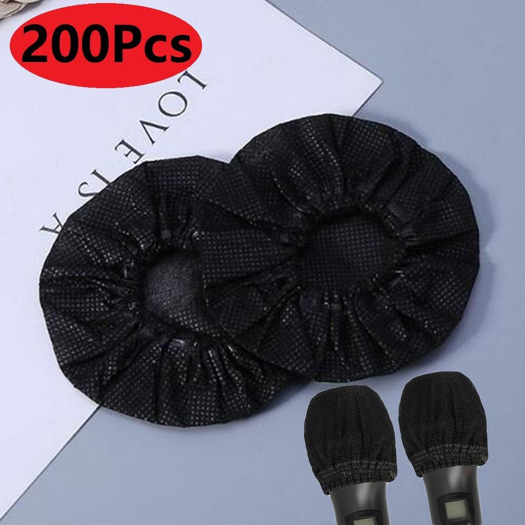 400 / Pack Disposable Microphone Cover Handheld Microphone Covers Black White