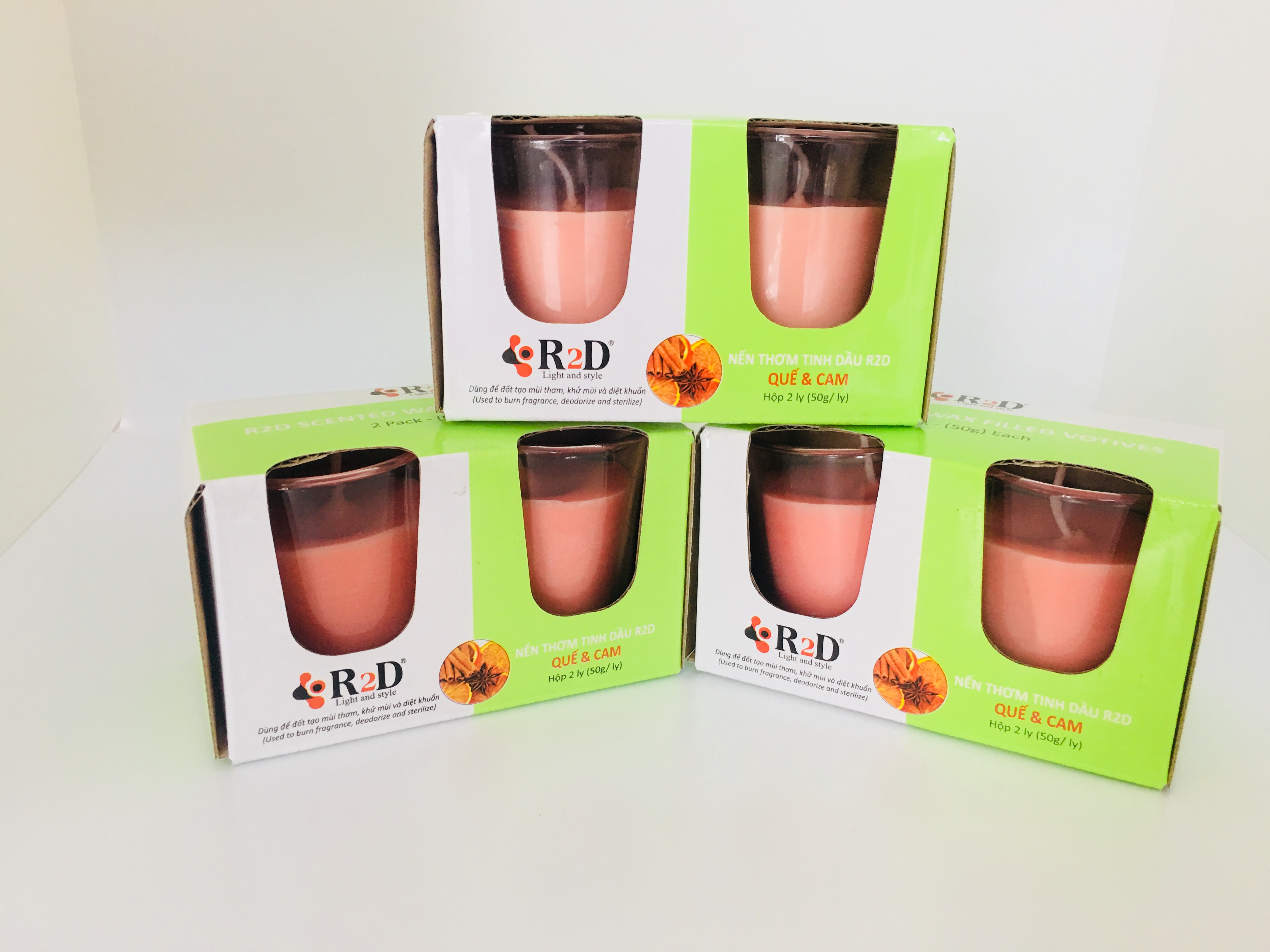 Combo 3 Hộp Nến Thơm Tinh Dầu Quế - Cam