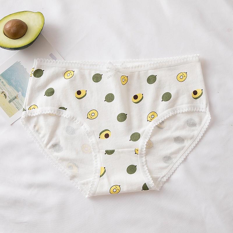 Quần Lót Nữ ️️ Quần Chip Gân Tăm Kháng Khuẩn - Quần Lót Cotton Co Dãn 4 Chiều Quả Bơ Siêu Xinh