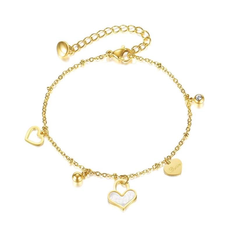 B42 Lắc tay vòng tay titan nữ love tim thả đẹp Ring House