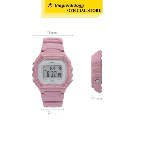 Đồng hồ CASIO 43 mm Unisex W-218HC-4AVDF - Hàng Chính Hãng