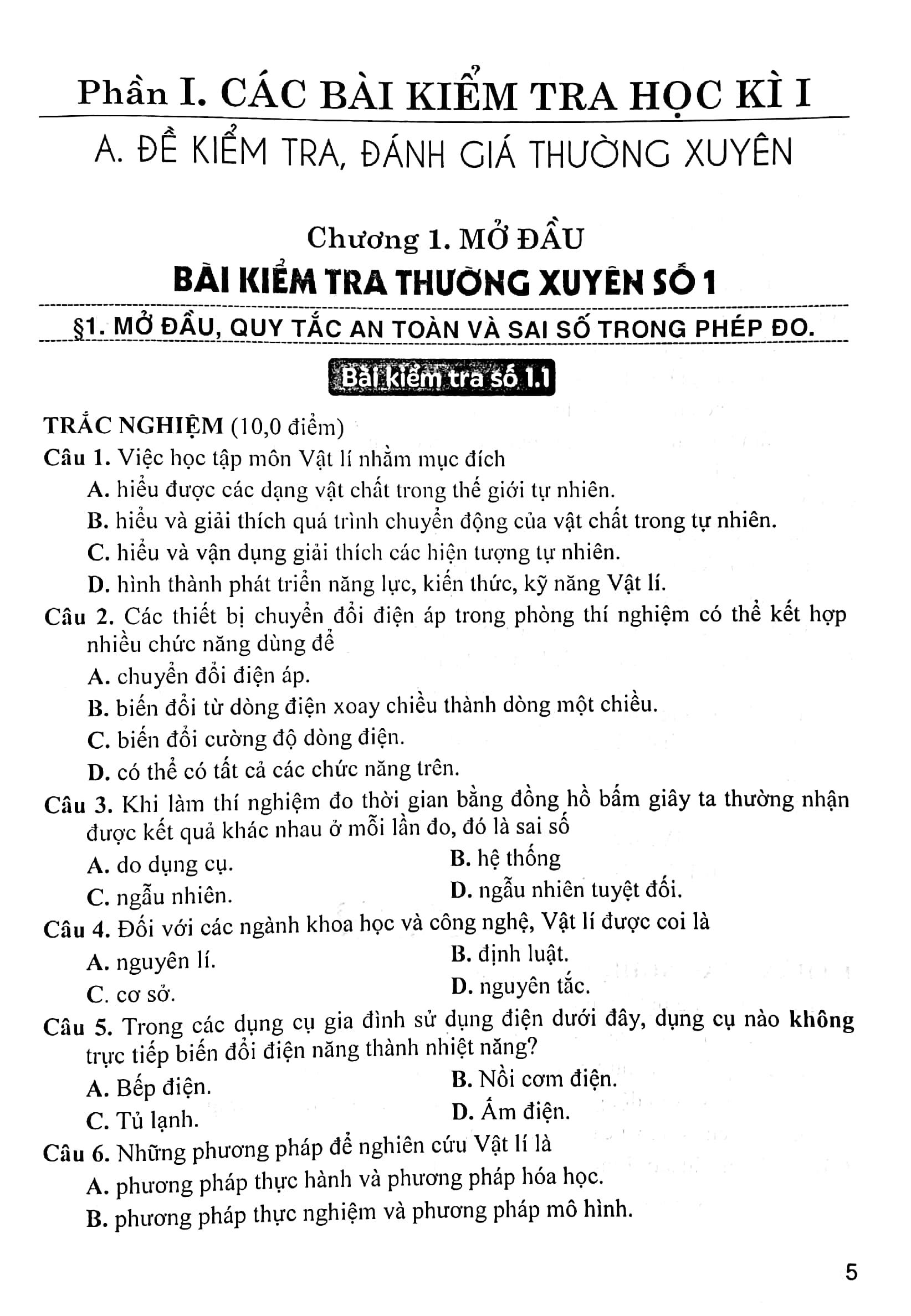 Đề Kiểm Tra, Đánh Giá Vật Lí 10 (Theo Chương Trình GDPT Mới) (Bám Sát SGK Kết Nối Tri Thức Với Cuộc Sống)