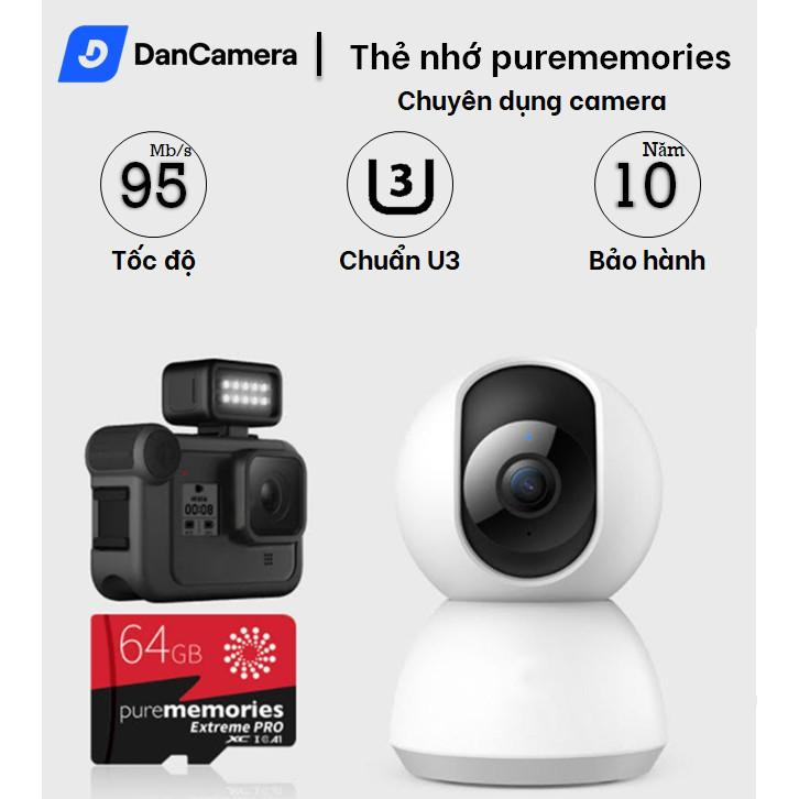 Thẻ nhớ 64Gb/32Gb Purememories Pro U3 Class 10–chuyên dụng cho CAMERA, Điện thoại, Máy ảnh,... tốc độ cao 95Mb-140Mb/s