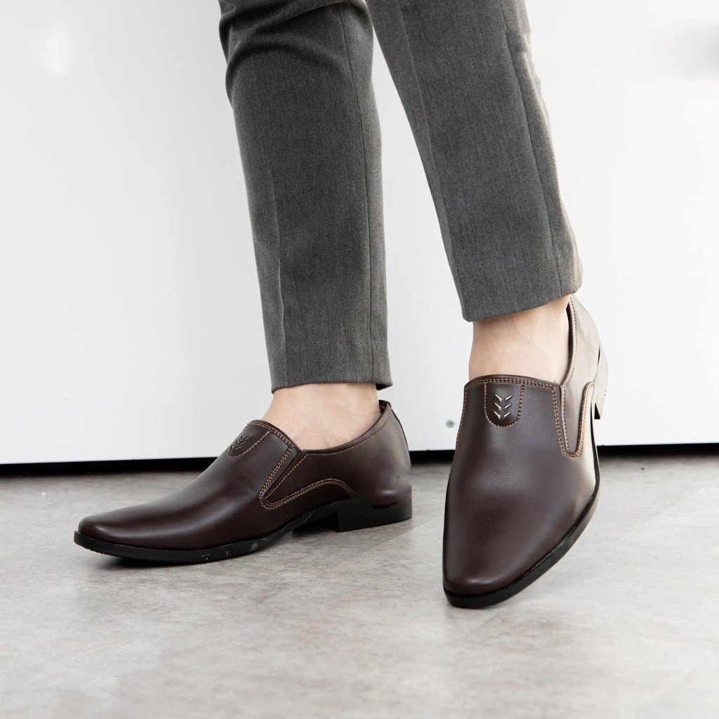 Giày tây nam công sở, giày nam da mềm đế khâu chắc với màu nâu đen size 38 đến 44