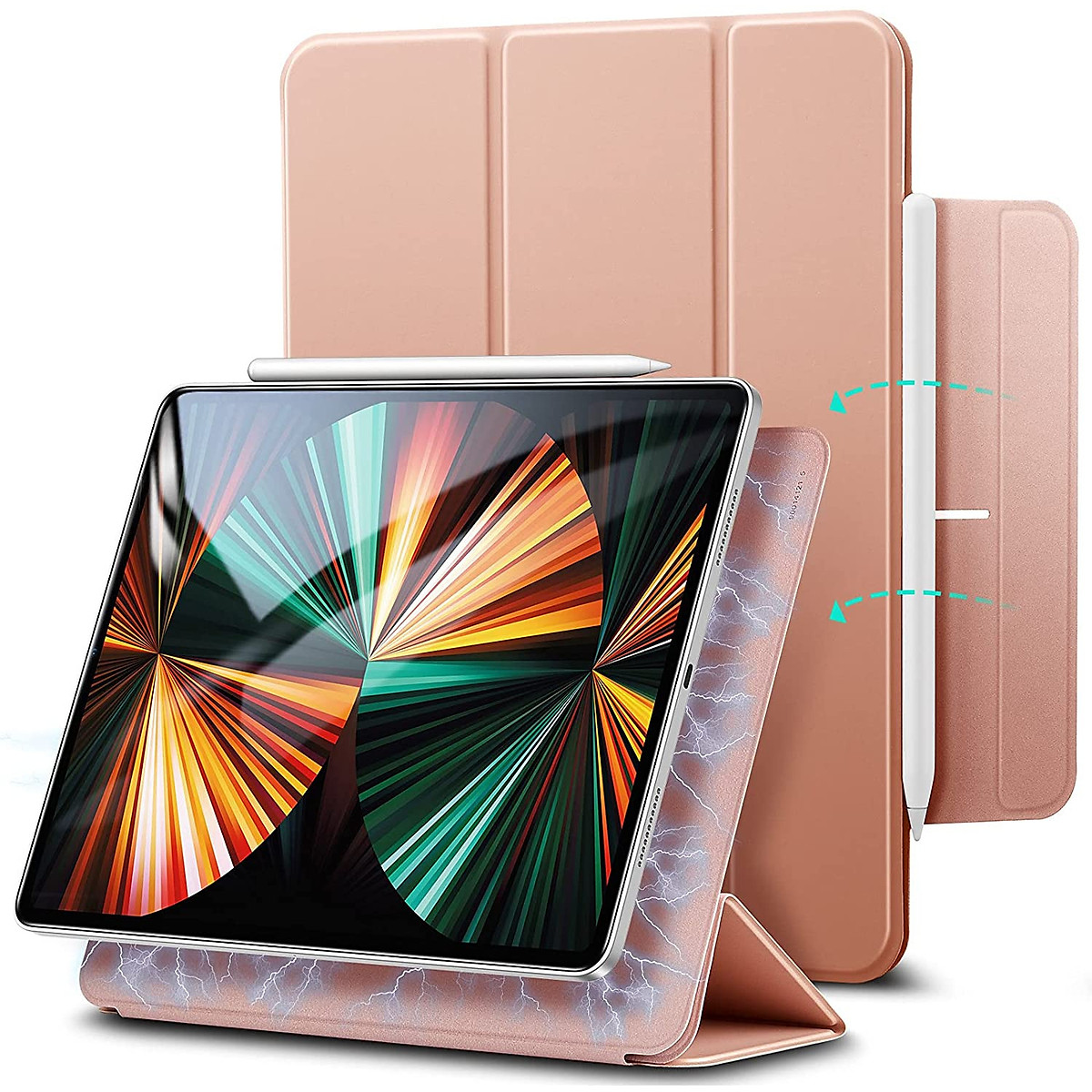 Bao Da Dành Cho Ipad Pro 11 Inch 20212022 Và Ipad Pro 12.9 Inch 20212022 Esr Rebound Magnetic Slim Case - Hàng Nhập Khẩu - Hồng - Ipad Pro 11 Inch 2022