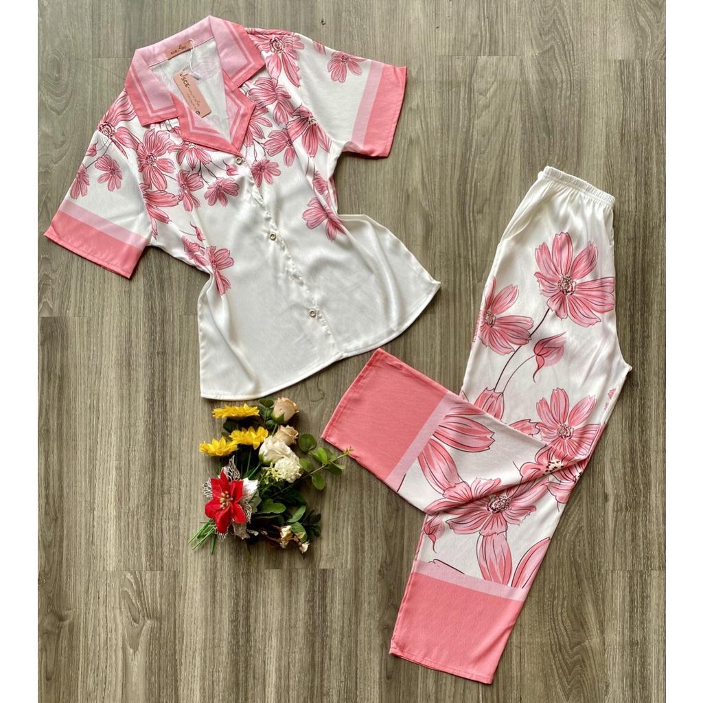 Bộ Pyjama lụa xước ánh kim cao cấp HÀNG THIẾT KẾ MỚI.