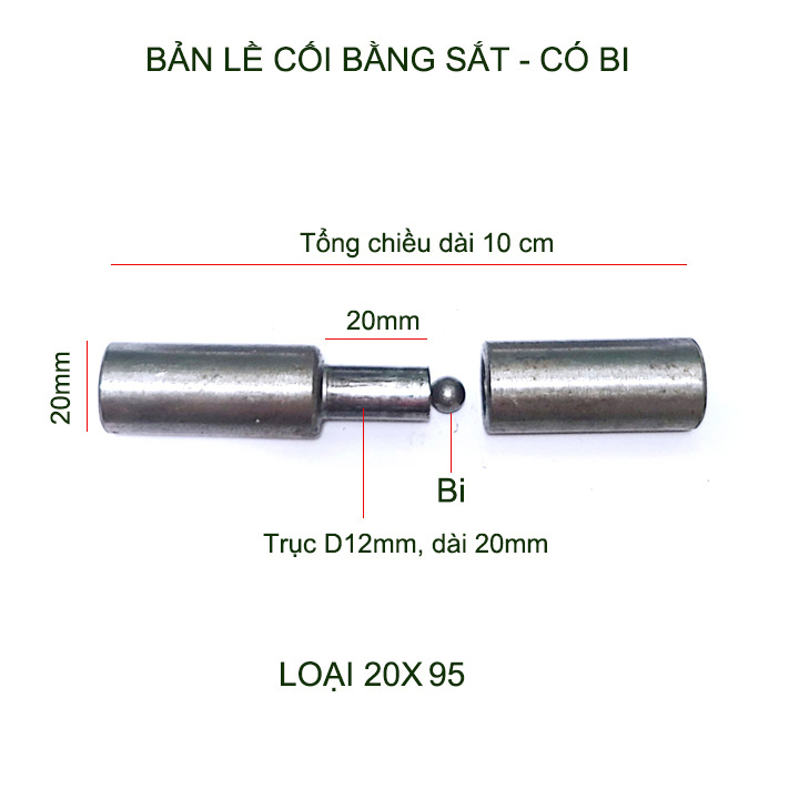 01 Bản lề cối xoay có trang bị vòng bi, bằng sắt, đường kính 20-45mm tùy chọn