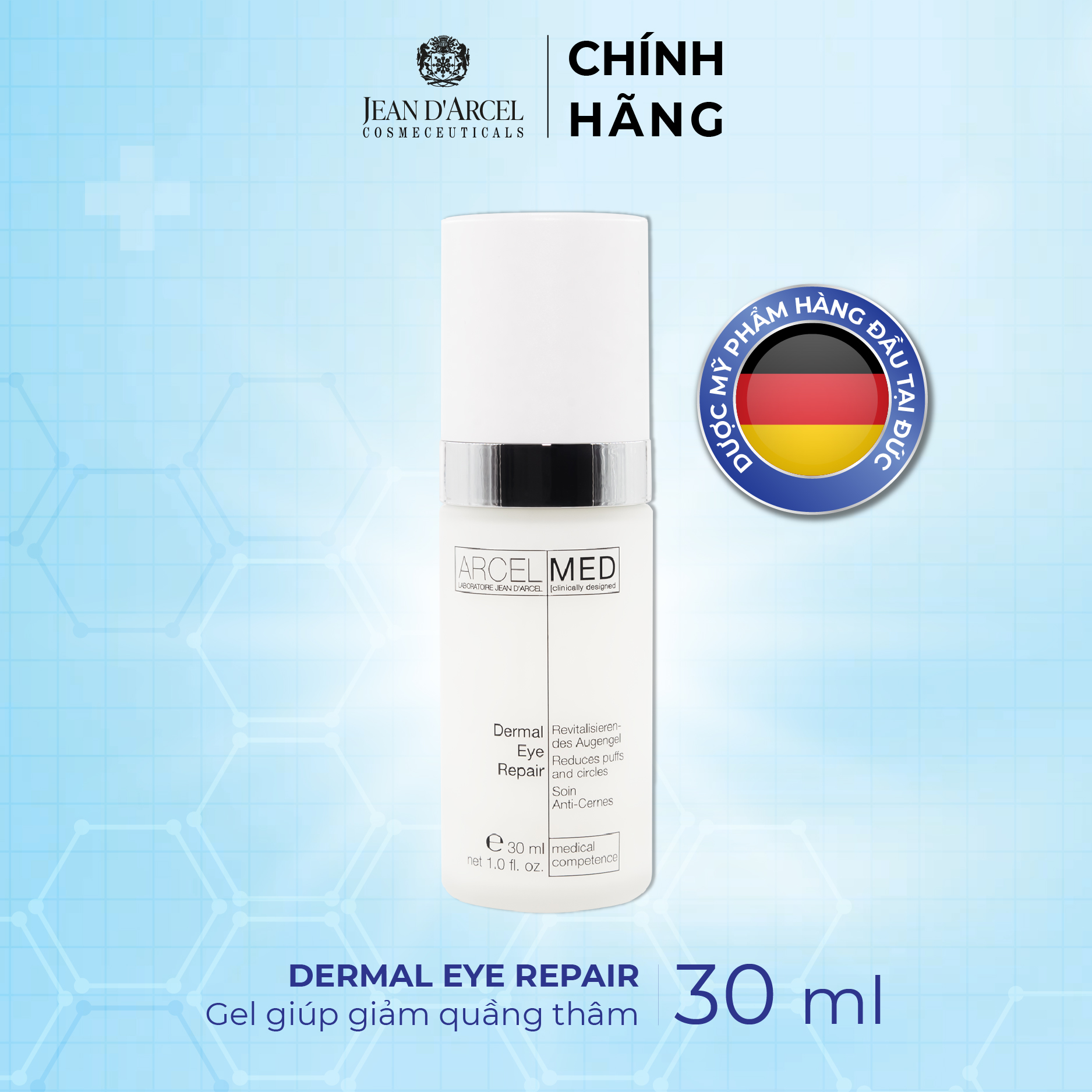 J172 Gel giảm quầng thâm mắt Arcelmed - Dermal Eye Repair 30ml - Jean d'Arcel