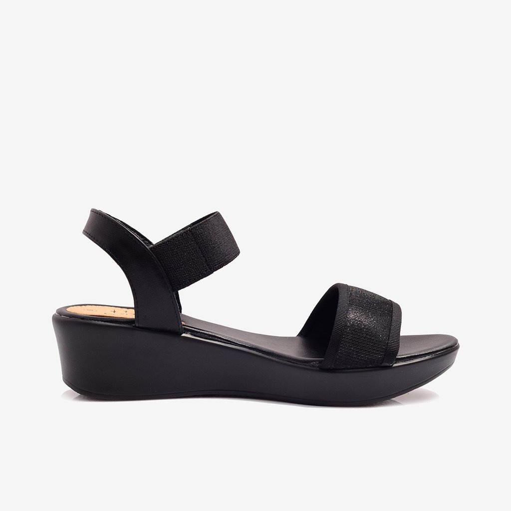 Sandal nữ Đế Xuồng Cao 5cm-DPW0635DEN