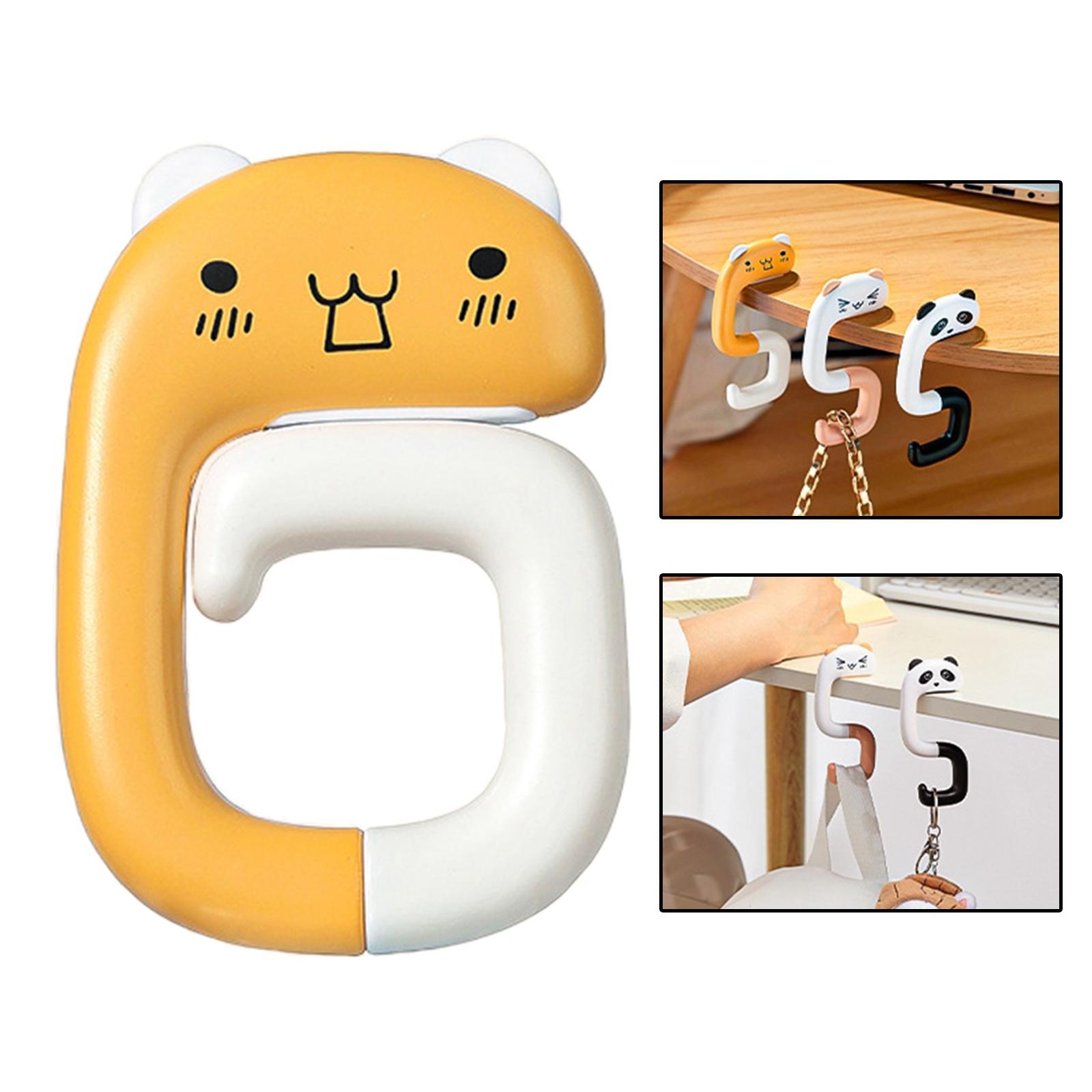 Portable Table Bag Holder Outdoor Bag Hook for Desk office Yellow