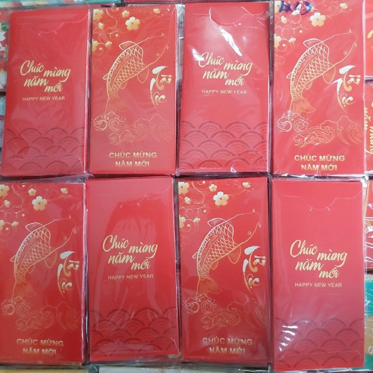 Xấp 10 Bao Lì Xì Tết LX43 Tài Lộc- Chúc Mừng Năm Mới