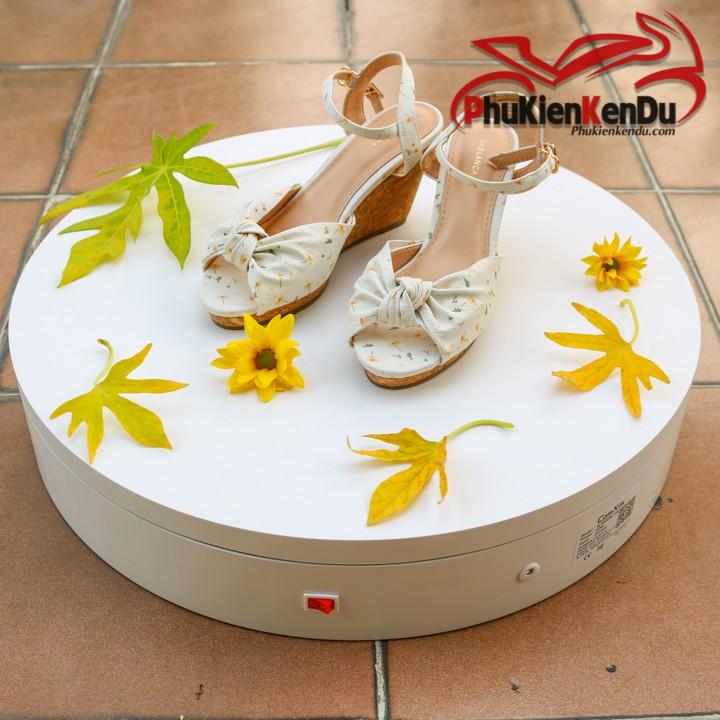 Bàn xoay, đế xoay trưng bày sản phẩm 50cm, tải 200kg, cao cấp có remote tùy chỉnh tốc độ, dùng điện - COMXIM