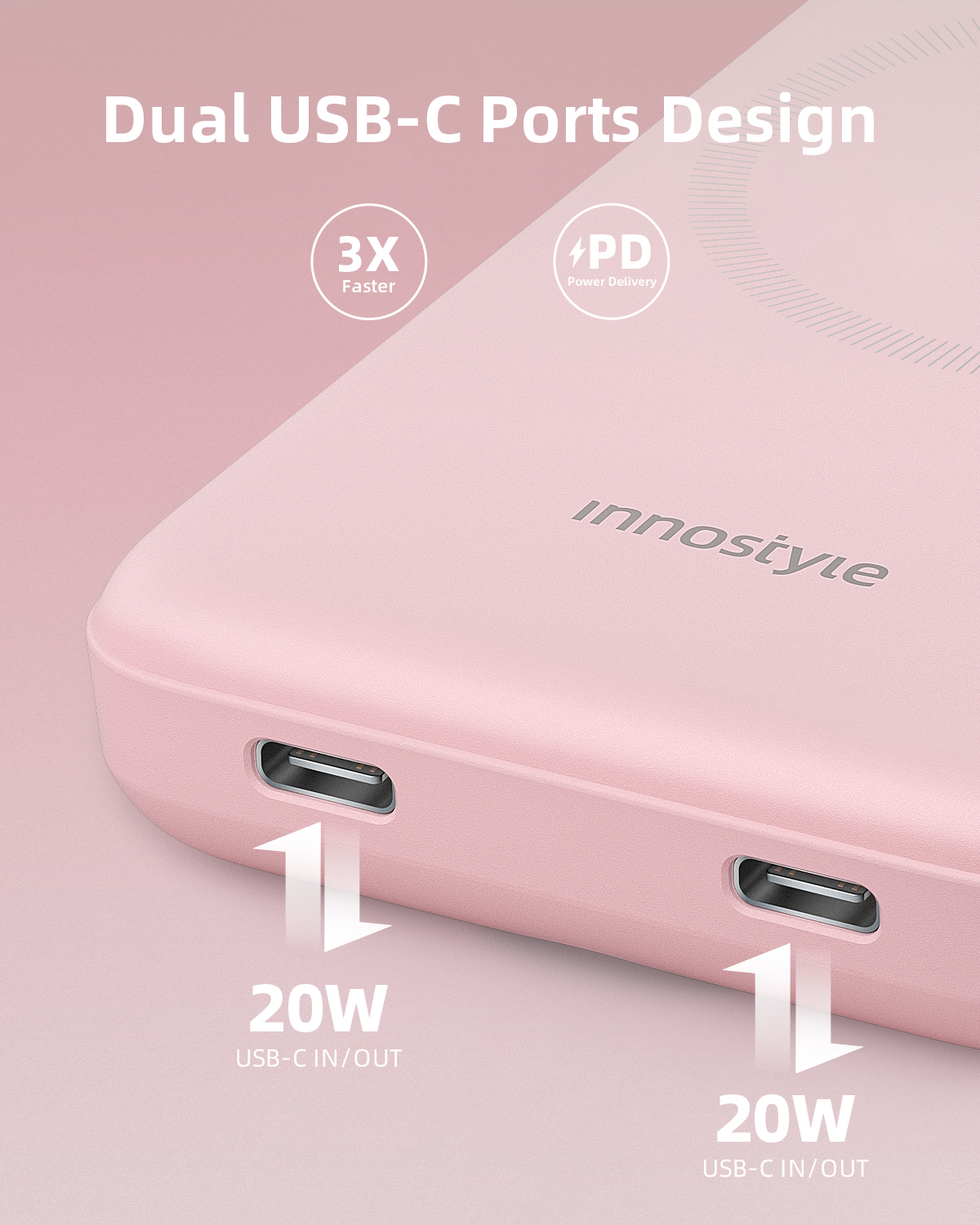 Pin Sạc Dự Phòng Không Dây Innostyle Powermag Duo 2in1 10000mAh - Thiết kế nhỏ gọn, sạc không dây, hàng chính hãng