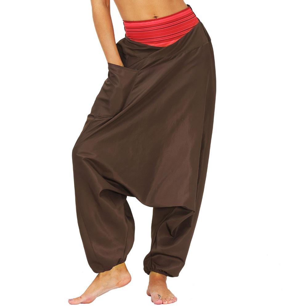 Nam Nữ Hậu Cung Tập Yoga Quần Baggy Giản Đời Boho Quần Suông Ống Rộng Đi Biển Bộ Thun Quần Có Túi