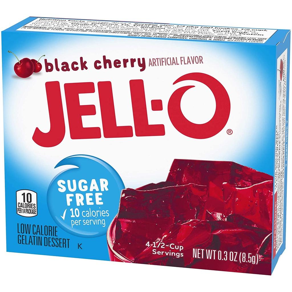 BỘT RAU CÂU - GELATIN VỊ CHERRY ĐEN - KHÔNG ĐƯỜNG - KHÔNG BÉO Jell-O Black Cherry Sugar-Free Gelatin Mix, 8.5g (0.3 oz)