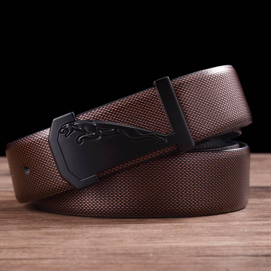 Men’s Leather Dress Belt Fashion Leather Waistband New Plate Buckle Belt Width:33mm