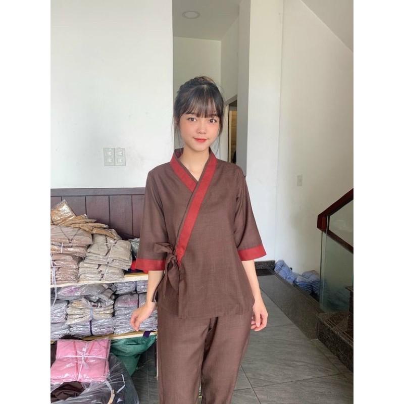 Đồ Lam Đi Chùa - mẫu Linen có nơ