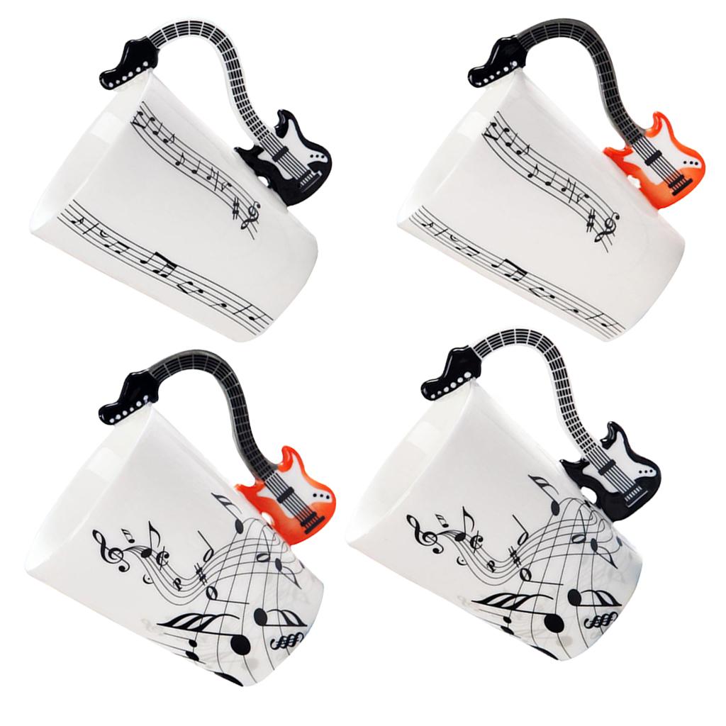 Musical Guitar Mug Drink Tea Milk Coffee Mug Ceramic Cup Black Freedom