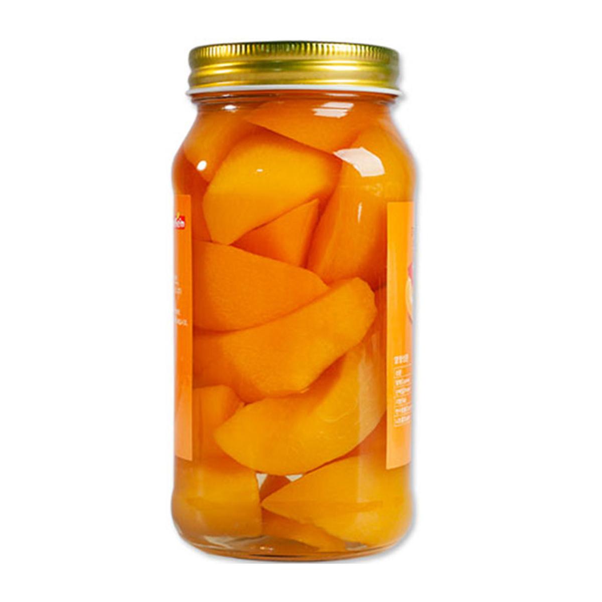 Đào Vàng Ngâm Yellow Peach - Nongwoo Hũ 680G - Nhập Khẩu Hàn Quốc