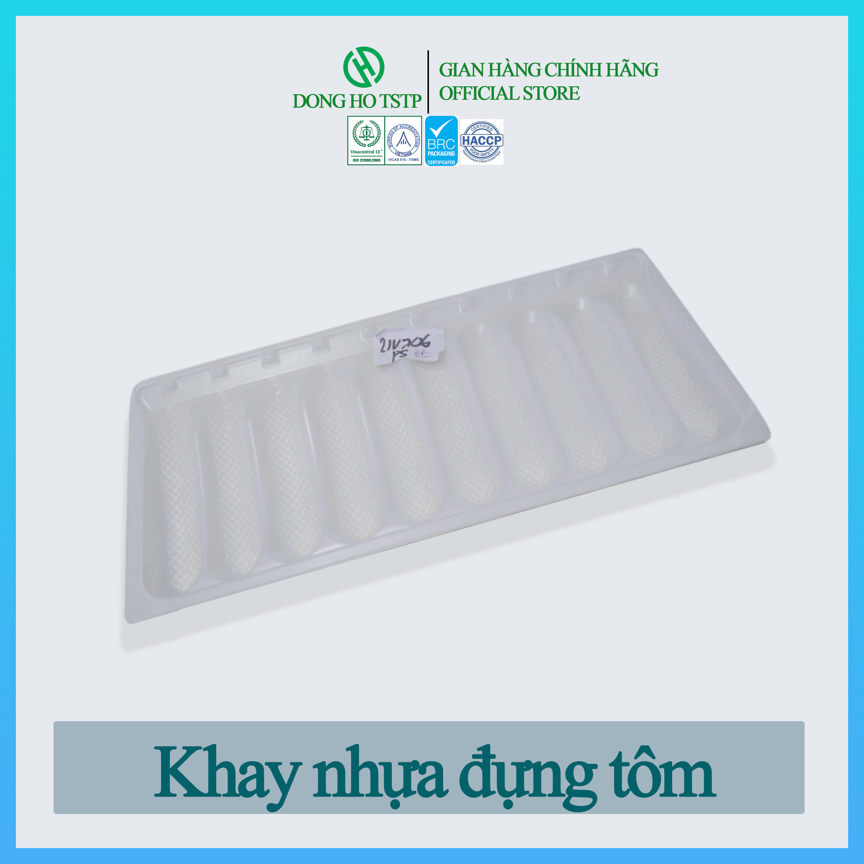 Combo 10 cái khay nhựa PS loại 10 con bảo quản và giữ dáng tôm tẩm bột/chiên