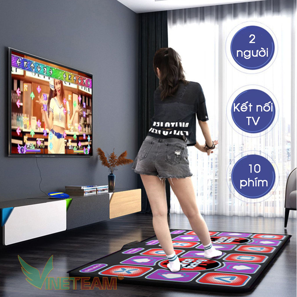 Thảm Nhảy Audition Kết nối Không Dây Tivi Tích Hợp 63 Game Kèm 2 Remote