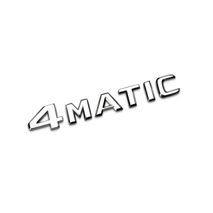 Tem, Decal logo inox 3D chữ nổi 4 MATIC dán xe đuôi ô tô, xe hơi G30209