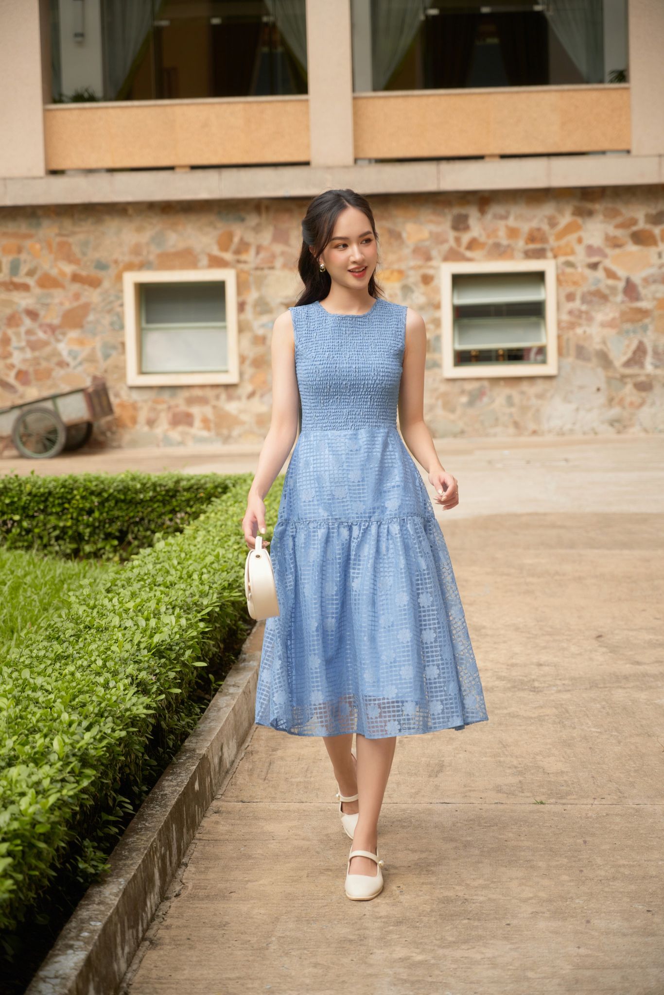 OLV - Đầm Navy Blue Blooming Dress
