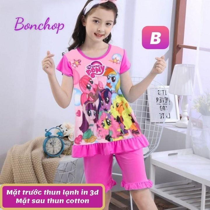 Đồ bộ bé gái lửng tà xòe hình Pony từ 10-42kg - thun cotton - Giặt không vỡ hình- Hương Nhiên