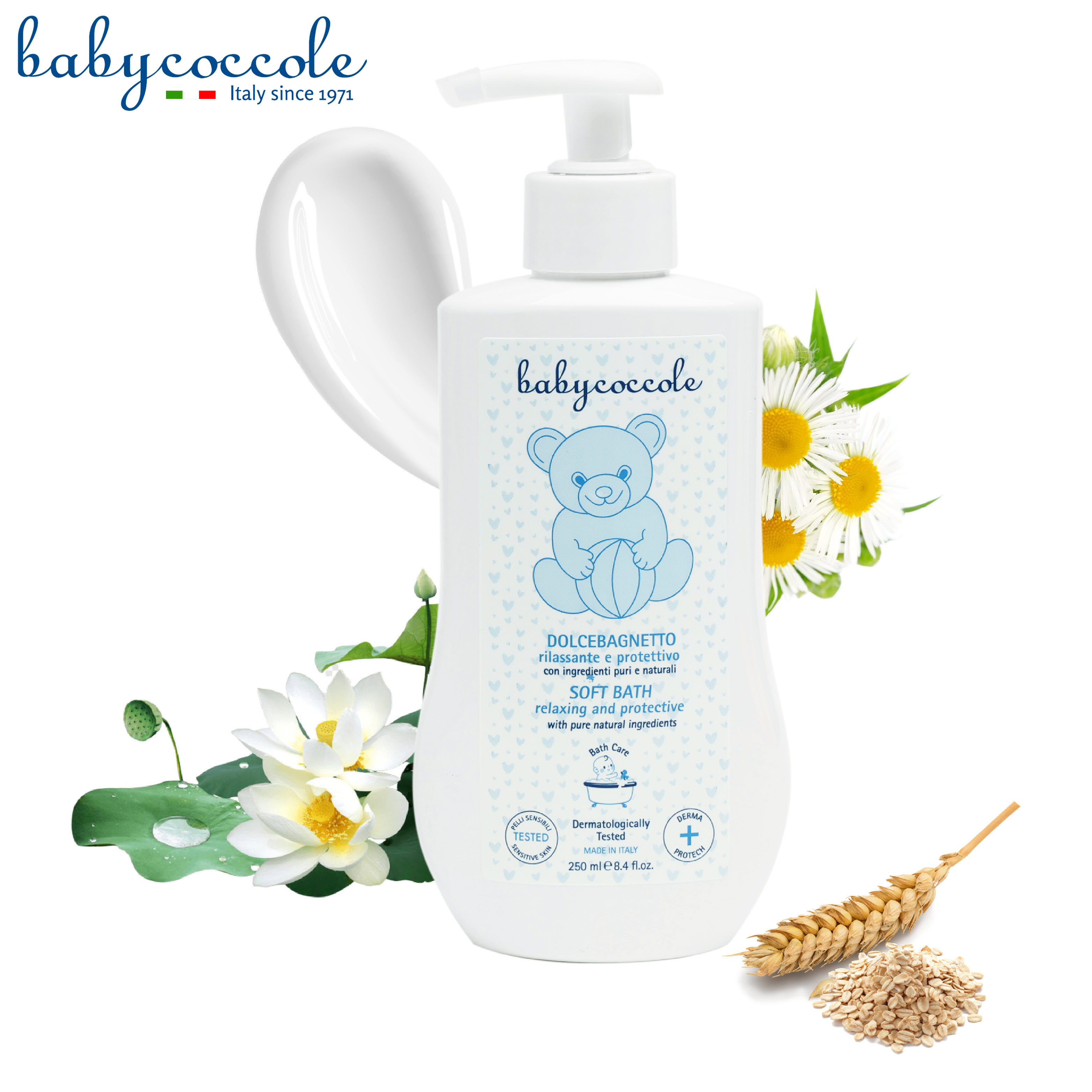 Sữa tắm giữ ẩm chiết xuất hoa sen Babycoccole 250ml 0M+