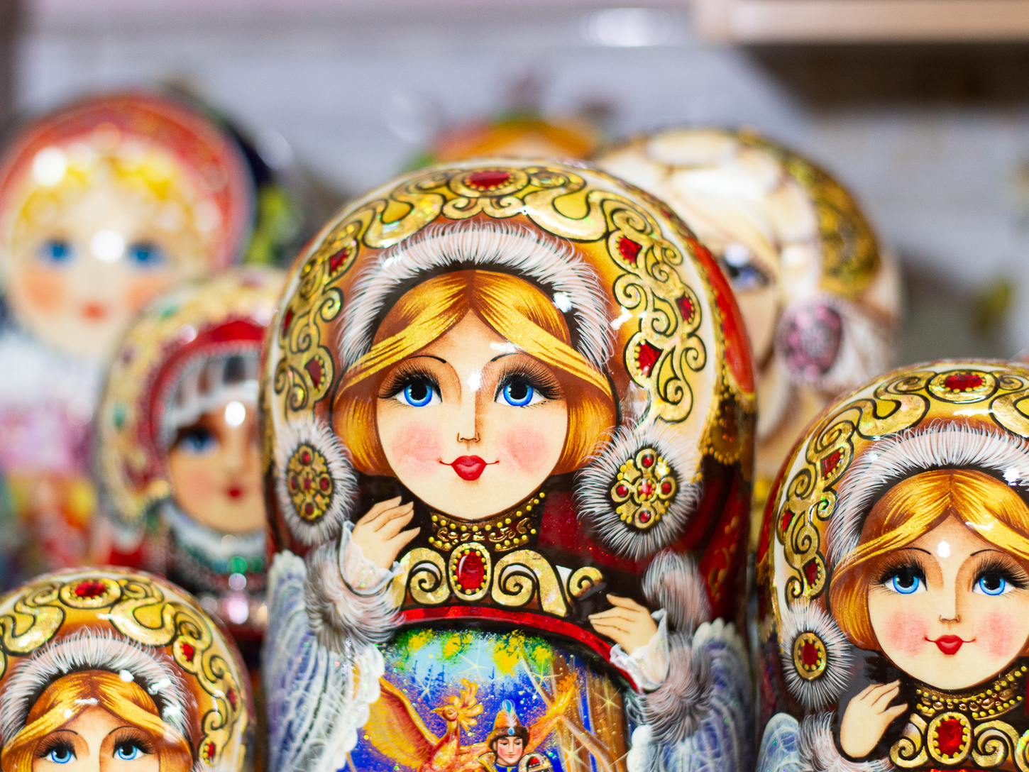 BỘ BÚP BÊ NGA MATRYOSHKA 10 LỚP CAO 26CM VẼ HOA VĂN "CHUYỆN CỔ TÍCH PUSHKIN" CỰC ĐẸP VÀ SANG TRỌNG ĐỘC ĐÁO