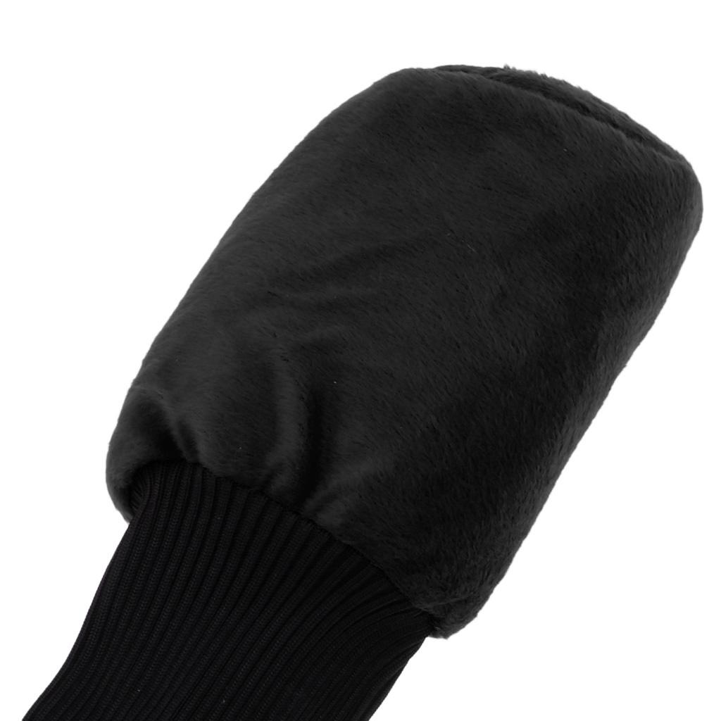 2x3pcs Long Neck Golf Club Head Cover Wood Headcover for Women Black