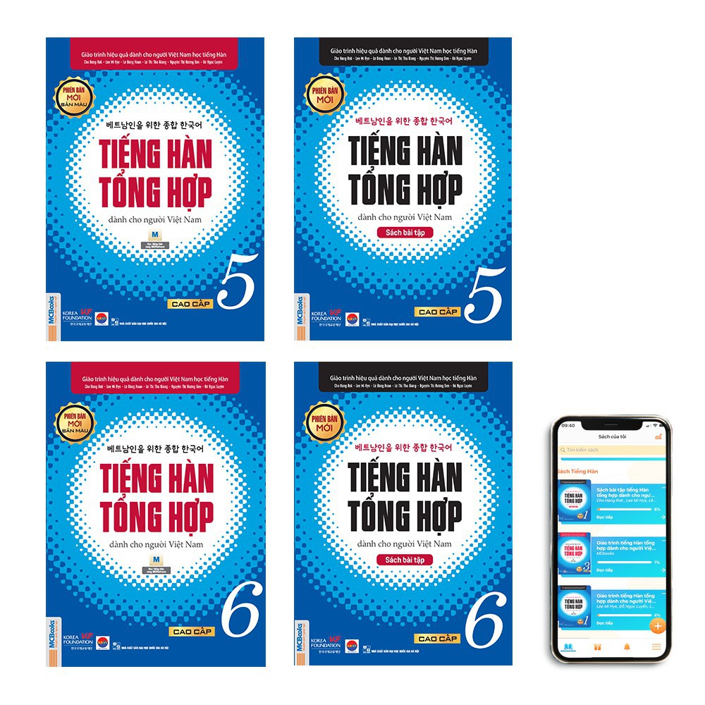 Combo 4 Cuốn Tiếng Hàn Tổng Hợp Cao Cấp 5 và 6 Bản Màu - Học Kèm App Và Bài Giảng Online