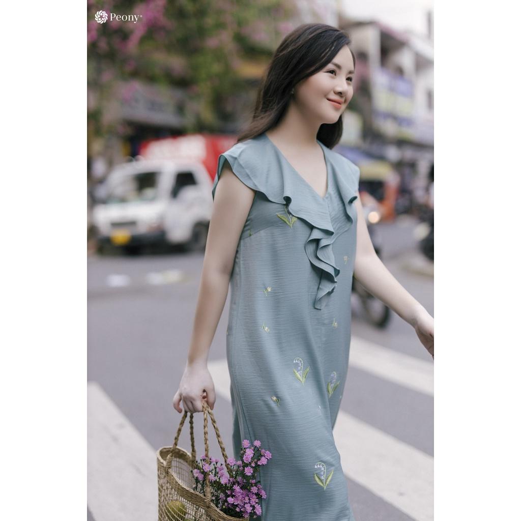 Váy nữ thêu cao cấp, dáng suông thoải mái, che khuyết điểm Peony - HANNAH DRESS