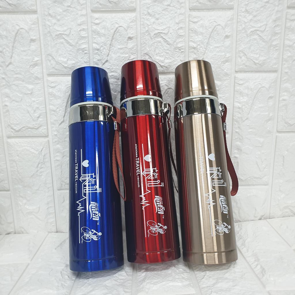 Bình Giữ Nhiệt Nóng Lạnh Cao Cấp Pure Healthy Happy 800ml, Bình Giữ Nhiệt Inox304 Không Gỉ Có Nắp Đậy Chống Tràn