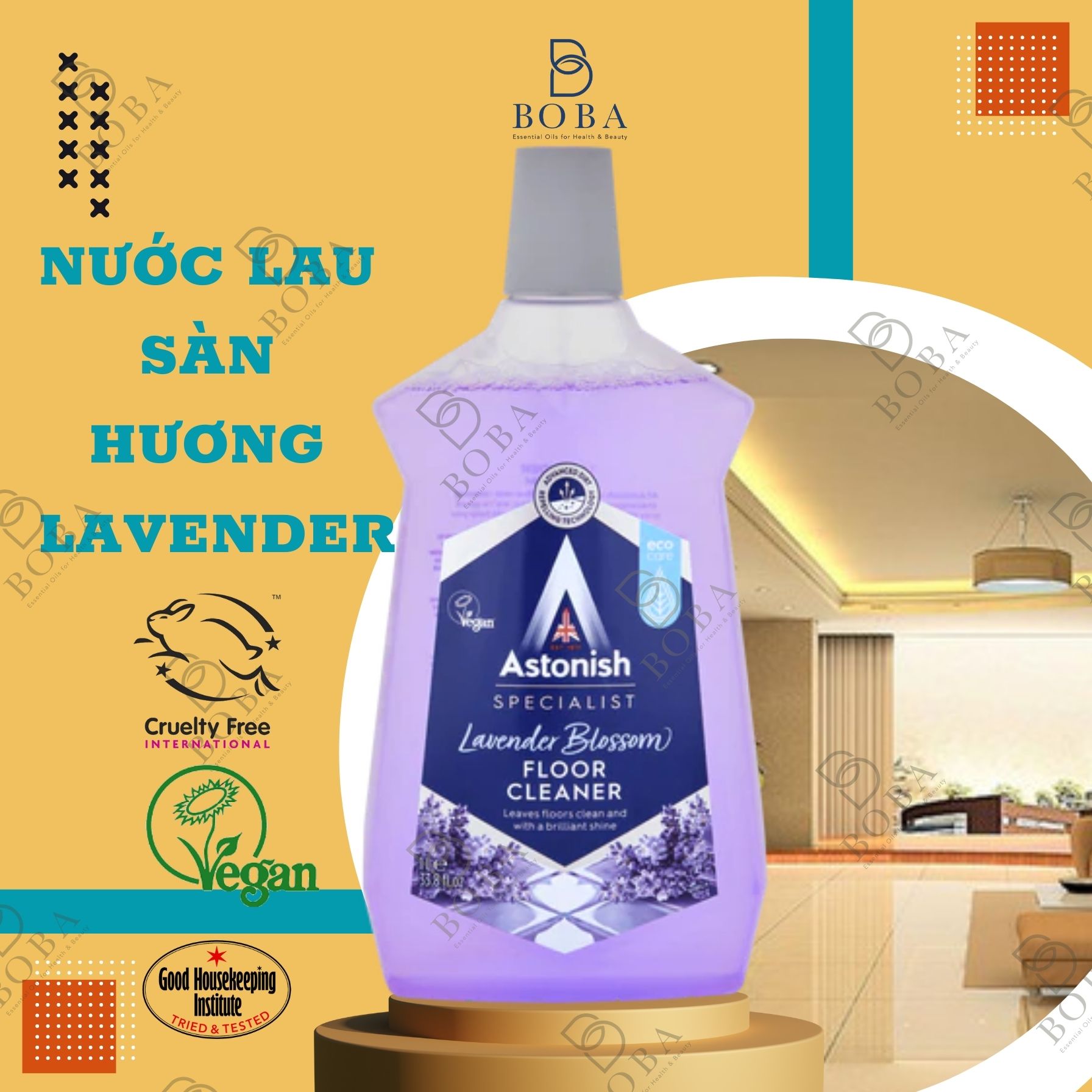 (HCM) Nước Lau Sàn Astonish Hoa Oải Hương - BOBASHOP