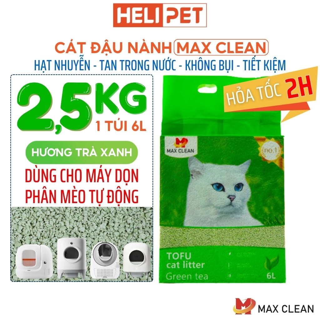 Cát Đậu Nành Max Clean Cát Vệ Sinh Cao Cấp Cho Mèo Siêu Vón Cục Không Bụi- HeLiPet