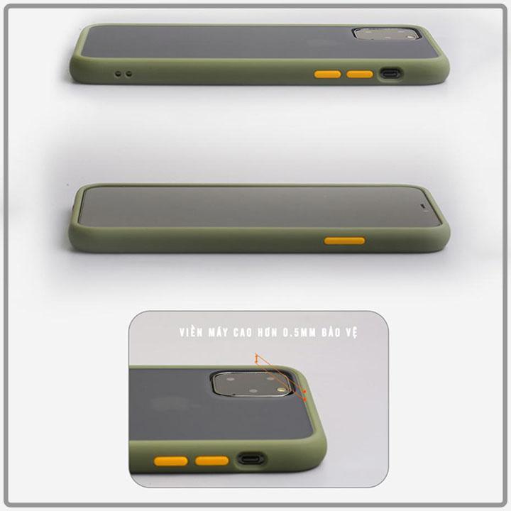 Ốp lưng nhám viền màu chống sốc cho các dòng máy iPhone