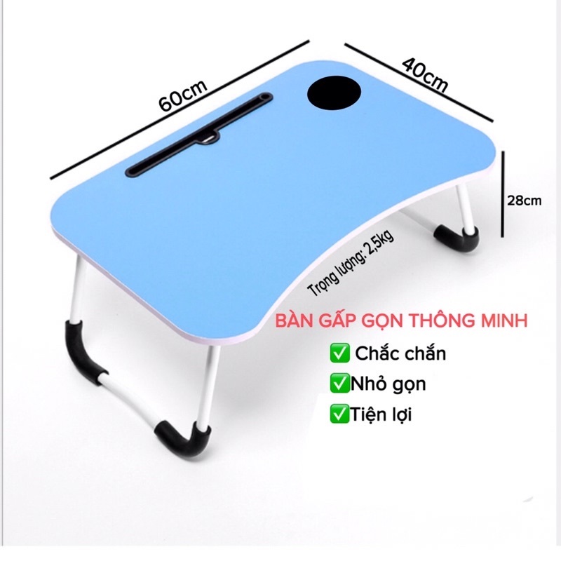 Bàn Học Gấp Gọn Bàn Ngồi Bệt Làm Việc Trên Giường Cho Học Sinh, Sinh Viên - Giao Màu Ngẫu Nhiên