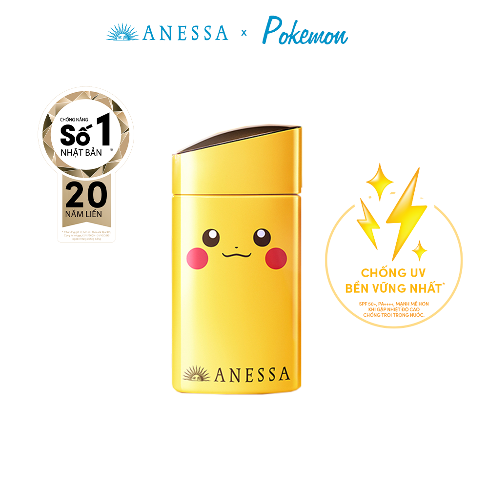 [PHIÊN BẢN GIỚI HẠN POKEMON] Kem chống nắng dạng sữa dưỡng da bảo vệ hoàn hảo Anessa Perfect UV Sunscreen Skincare Milk SPF 50+ 60ml