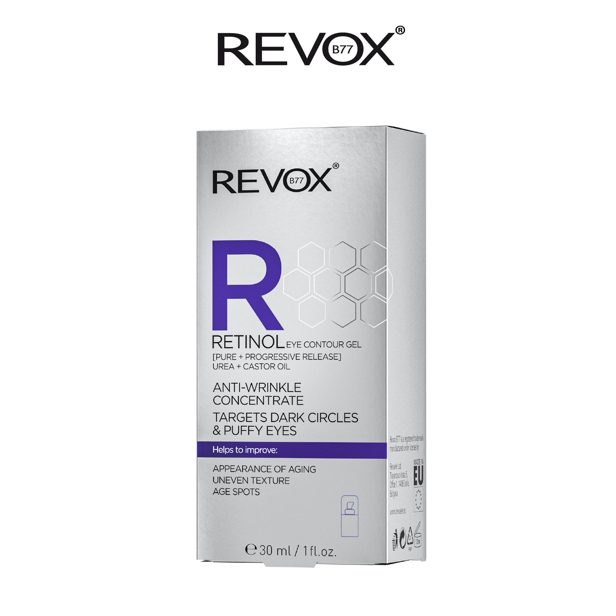 Gel dưỡng ngăn ngừa lão hóa chứa retinol cho vùng da quanh mắt Revox B77 R Retinol - 30ml