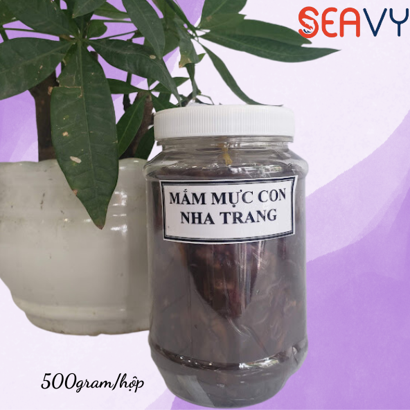 Đặc Sản Nha Trang - Mắm Mực Nha Trang Nguyên Con Hương Vị Tuyệt Vời , Seavy Hộp 500G