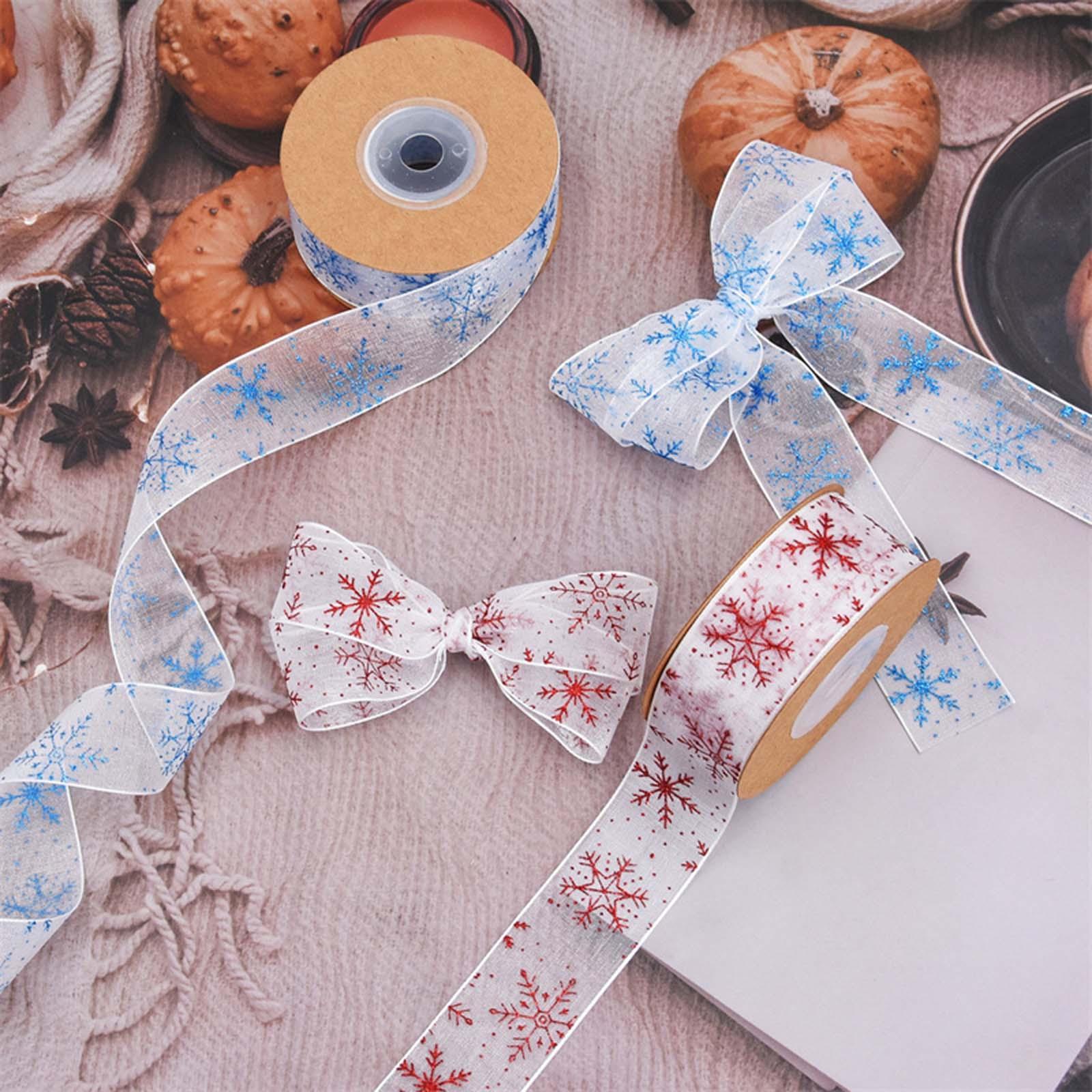 Snowflake Ribbon Christmas DIY Gift Wrapping for Wreath Valentines Day