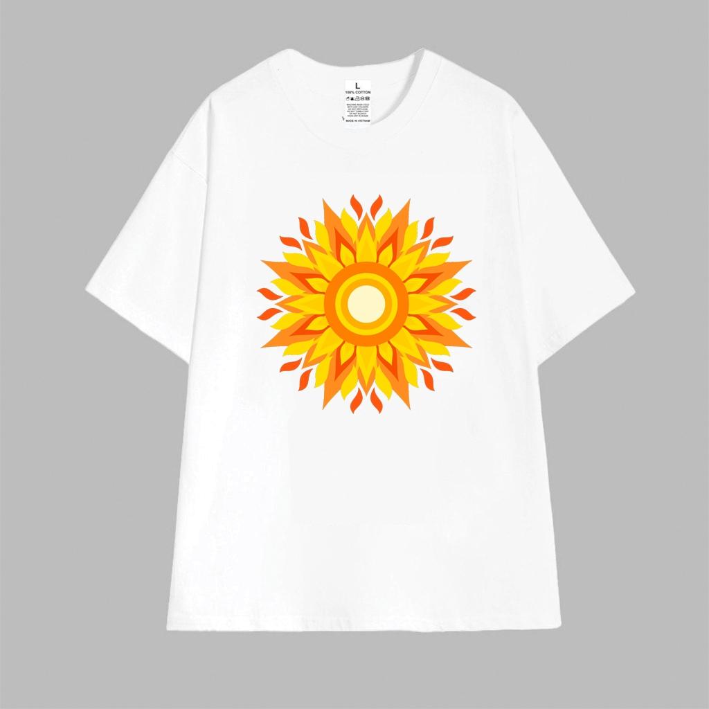 Cao cấp - Áo thun oversize hình hoa Mandala sắc vàng rực rỡ Mandala shirt BND537