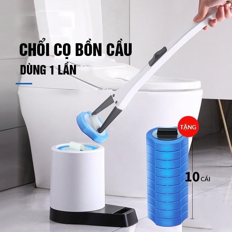 Cây cọ nhà vệ sinh di động, cải tiến với 10 đầu cọ thay thế có kèm chất tẩy