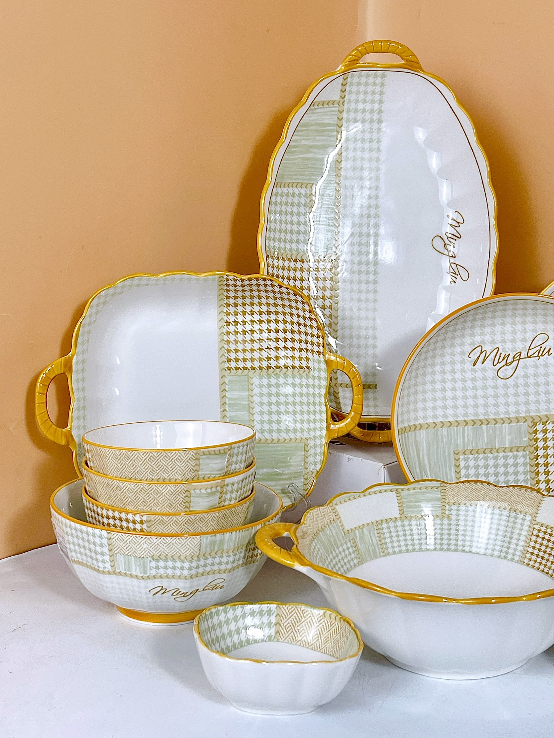 BỘ BÁT ĐĨA CAO CẤP GOSU THỔ CẨM MINGLIU