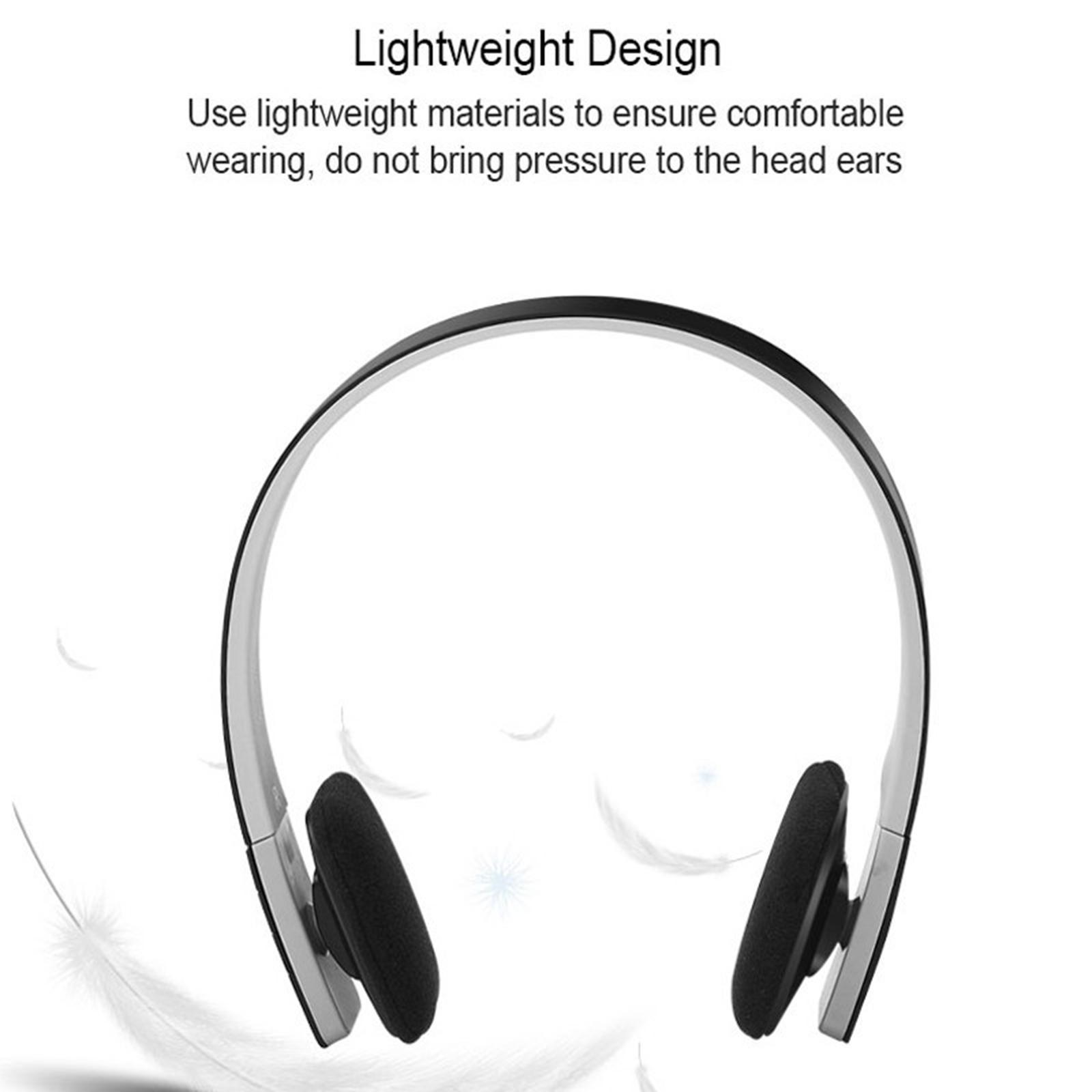 Bluetooth Headphone Comfortable Earmuffs Lightweight for Kids Adults Gifts black