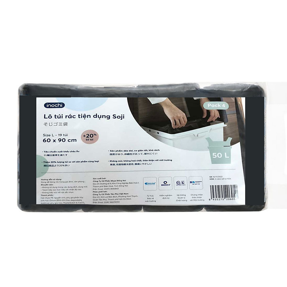 Lô đựng rác tiện dụng Soji 4 cuộn