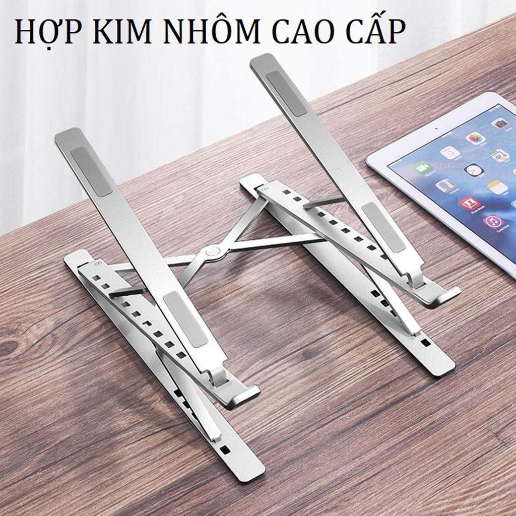 Giá đỡ laptop nhôm thiết kế thông minh 2 tầng điều chỉnh độ cao, gấp gọn ,nâng tản nhiệt laptop N8 -DC4390